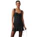 Anthropologie Dresses | *Nwt* Anthropologie Floral Black Mini Dress, Xs | Color: Black | Size: Xs