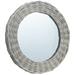 Rosecliff Heights Iddings Decorative Mirror Wall Mirror Bathroom Hallway Mirror Wicker Frame Resin in Brown | 31.5 H x 31.5 W in | Wayfair