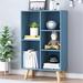 Corrigan Studio® en Open Shelf Bookcase - 3 Tier Floor Display Cabinet Shelf w/ Legs, 5 Cube Bookshelves in Blue | Wayfair