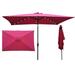 Arlmont & Co. Kashaf 10' Rectangular Lighted Beach Canvas Umbrella Metal in Red | 98.4 H x 120 W x 74.4 D in | Wayfair