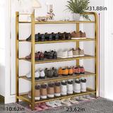 Everly Quinn Nordic Simple Household 20 Pair Shoe Rack Metal in Yellow | 31.88 H x 23.62 W x 10.62 D in | Wayfair C9C18BD681364172A3A2B1686EBBEC68