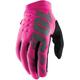 100% Brisker Ladies Bicycle Gloves, black-pink, Size L for Women