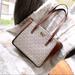 Michael Kors Bags | Brand New Authentic Mk Signature Monogram Leather Trim Tote Vanilla | Color: Brown/White | Size: Os