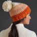 Anthropologie Accessories | Anthropologie-Colorblock Pommed Beanie | Color: Cream/Orange | Size: Os