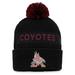 Men's Fanatics Branded Black/Garnet Arizona Coyotes 2022 NHL Draft Authentic Pro Cuffed Knit Hat with Pom