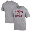 Men's Champion Gray Stanford Cardinal Softball Icon T-Shirt