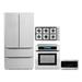 Cosmo 4 Piece Kitchen Package 36" Gas Cooktop 24" Single Electric Wall Oven 24.4" Built-in Microwave & Energy Star French Door Refrigerator | Wayfair