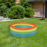 Northlight Seasonal 59" & Yellow Ring Inflatable Swimming Pool for Children Plastic in Blue | 16 H x 59 W x 59 D in | Wayfair