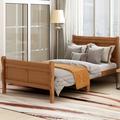 Canora Grey Twin Size Bed Frame w/ Headboard & Footboard, Platform Bed Twin Bed w/ Slat Support in Brown | 35.5 H x 41.3 W x 81.4 D in | Wayfair