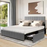 Wade Logan® Bearick Storage Bed Upholstered/Metal/Polyester in Gray | Queen | Wayfair 1059493A3F9A491F81FB36BB5A154FCC