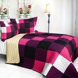 Vermicelli-Quilted Patchwork Quilt Set Full/Queen