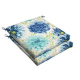 Humble + Haute Gardenia Seaglass Outdoor/Indoor Chair Cushion Set of Two 17in x 18in x 2.5in