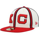 Men's New Era Cream/Red Kansas City Monarchs Cooperstown Collection Turn Back The Clock 59FIFTY Fitted Hat