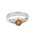 Golden Wish,'Citrine and Sterling Silver Single Stone Ring'