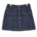 Free People Skirts | Free People Come A Little Closer Dark Denim Jean Button Front Mini Skirt Size 0 | Color: Blue | Size: 0