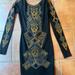 Free People Dresses | Free People Black Knit Body Con Dress With Aztec Detail | Color: Black | Size: Xs