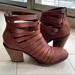 Free People Shoes | Free People Strappy Leather Heeled Ankle Boots | Color: Brown | Size: 7.5