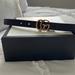 Gucci Accessories | Gucci Gg Marmont Thin Leather Belt With Shiny Buckle Size 100 | Color: Black | Size: 37 Inches