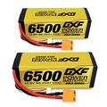 DXF 4S Lipo Battery 14.8V 100C 6500mAh Hard Battery with XT90 Plug for RC Vehicles 1/8 and 1/10 RC Car Buggy Truggy RC Airplane UAV Drone FPV