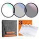 K&F Concept 77mm UV CPL ND4 Lens Accessory Filter Kit UV Protector Circular Polarizing Filter Neutral Density Filter for DSLR Cameras + Cleaning Cloth + Filter Bag Pouch (Nano-K Series)