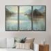 Design Art Vue From Lase House - Lake House Framed Canvas Wall Art Set Of 3 Canvas, Wood in Blue/Gray | 28 H x 36 W x 1 D in | Wayfair