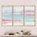 Design Art Metallic Shabby Pink II - Shabby Elegance Framed Canvas Wall Art Set Of 3 Canvas in White | 28 H x 36 W x 1 D in | Wayfair