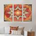 Design Art Moroccan Orange Tiles Collage I - Bohemian & Eclectic Framed Canvas Wall Art Set Of 3 Canvas, in White | 20 H x 36 W x 1 D in | Wayfair