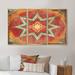 Design Art Moroccan Orange Tiles Collage I - Bohemian & Eclectic Framed Canvas Wall Art Set Of 3 Canvas, in White | 28 H x 36 W x 1 D in | Wayfair