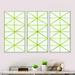 Design Art Geometric Green Triangle II - Mid-Century Modern Framed Canvas Wall Art Set Of 3 Canvas, Wood in White | 20 H x 36 W x 1 D in | Wayfair