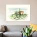 East Urban Home 'Watercolor Tuscan Villa II' Watercolor Painting Print on Canvas in Green/White | 12 H x 18 W x 1.5 D in | Wayfair