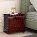 Lark Manor™ Annicia 2 - Drawer Nightstand Wood in Brown/Red | 23 H x 22 W x 16 D in | Wayfair D6AFD7B3524B49AAA94043A0D458CAC5