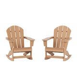 Beachcrest Home™ Sparks Rocking Adirondack Chair Plastic in Brown | 35 H x 29.5 W x 34.25 D in | Wayfair BF9FBDDF16D3450C88D1B4680A2E5214