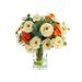 Primrue Assorted Ranunculus Floral Arrangement in Glass Vase Plastic/Polysilk in Orange/Red | 18 H x 18 W x 18 D in | Wayfair