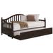 Canora Grey Costilla Traditional Arched Twin Size Cappuccino Wooden Daybed w/ Trundle in Brown | 39 H x 43 W x 81.5 D in | Wayfair