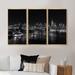 Latitude Run® Black, White Picture Of The Skyline Of Manhattan - Colonial Framed Canvas Wall Art Set Of 3 Metal in Black/White | Wayfair