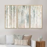Loon Peak® A Woodland Walk Into The Forest III - Traditional Framed Canvas Wall Art Set Of 3 Canvas in White | 28 H x 36 W x 1 D in | Wayfair