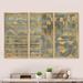 Everly Quinn Gold Geometric Tapestry III - 3 Piece Painting on Canvas Canvas, Wood in White | 28 H x 36 W x 1 D in | Wayfair