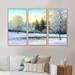 Loon Peak® Green Trees In Beautiful Winter Landscape - Traditional Framed Canvas Wall Art Set Of 3 Canvas, in White | 20 H x 36 W x 1 D in | Wayfair