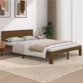 vidaXL Bed Frame Honey Brown Solid Wood 150x200 cm King Size