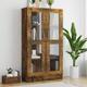 vidaXL Vitrine Cabinet Smoked Oak 82.5x30.5x150 cm Engineered Wood