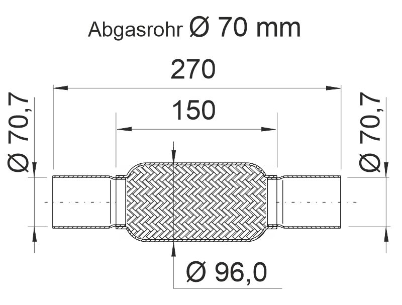 ERNST Flexrohr, Abgasanlage mit Rohrstutzen 96mm 460538 Image