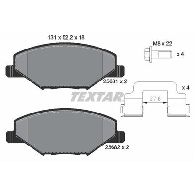 TEXTAR Bremsbelagsatz, Scheibenbremse vorne rechts links mit Zubehör für SKODA VW SEAT AUDI JZW698302CB 6RU698151 JZW698