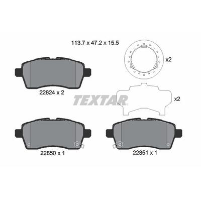 TEXTAR Bremsbelagsatz, Scheibenbremse vorne rechts links mit Zubehör für SUZUKI 5581062R00000 5581062R00 2282401