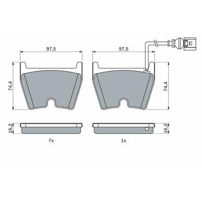 BOSCH Bremsbelagsatz, Scheibenbremse vorne rechts links für SKODA VW SEAT AUDI 8U0698151J 8V0698151F 8V0698151P 0 986 42