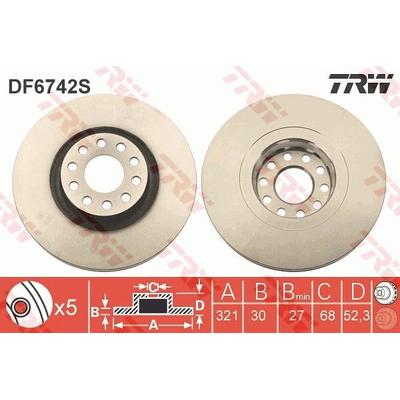 TRW Bremsscheibe vorne rechts links belüftet 321mm für VW 4B3615301A DF6742S