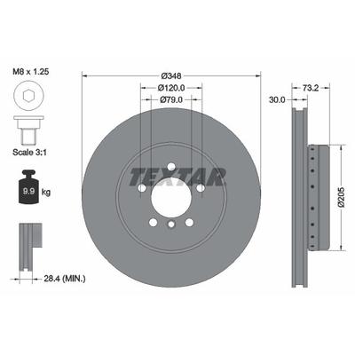 TEXTAR Bremsscheibe PRO+ vorne rechts links innenbelüftet 348mm für BMW 6782593 34116782593 92266825