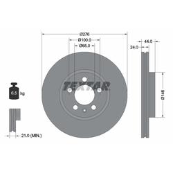 TEXTAR Bremsscheibe PRO vorne rechts links innenbelüftet 276mm für SKODA VW (SVW) SEAT AUDI 2QB615301E 2Q0615301H 92313703