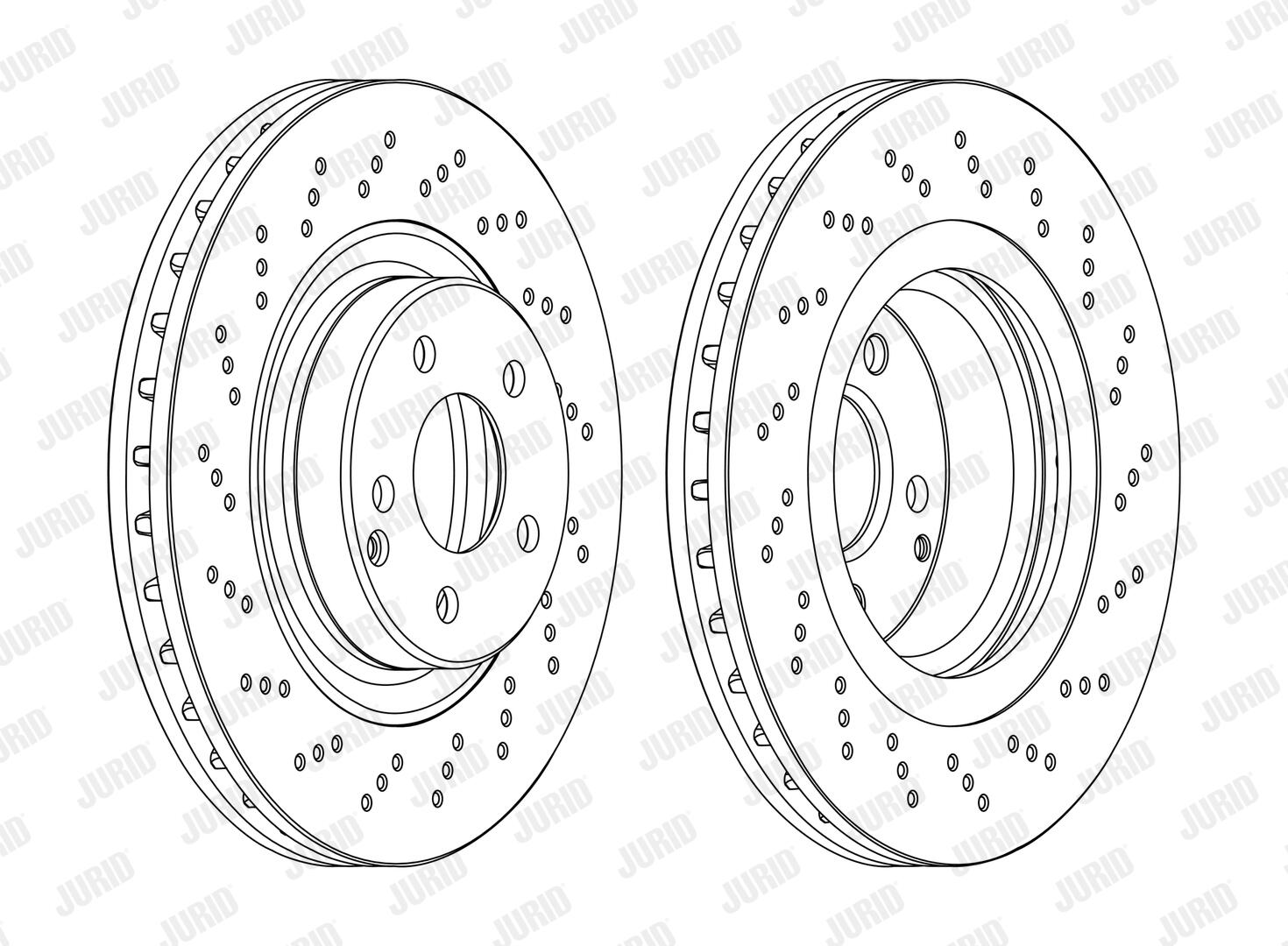 JURID Bremsscheibe 562673JC-1 vorne rechts links belüftet 330mm für MERCEDES-BENZ A2304210512 2304210512 N2304210512 Image