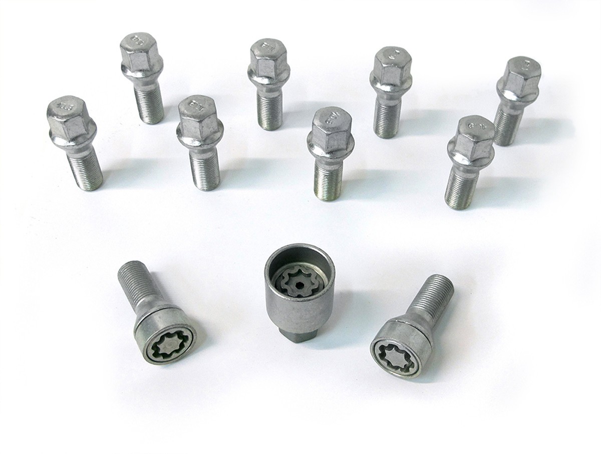 H&R 10x Kegelbundschraube M14x1,25x50mm SW17 14255001SET Radschraube Silber Image