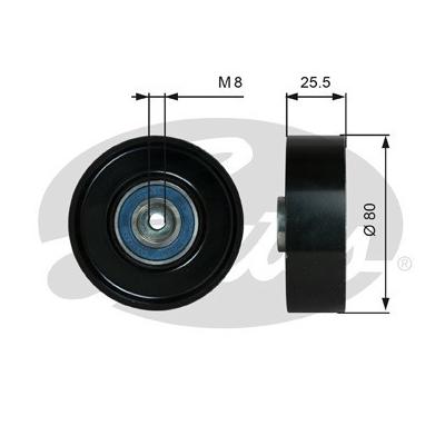 GATES Umlenk-/Führungsrolle, Keilrippenriemen DriveAlign® Universal 80mm für VW MERCEDES-BENZ SSANGYONG 062145278 661200